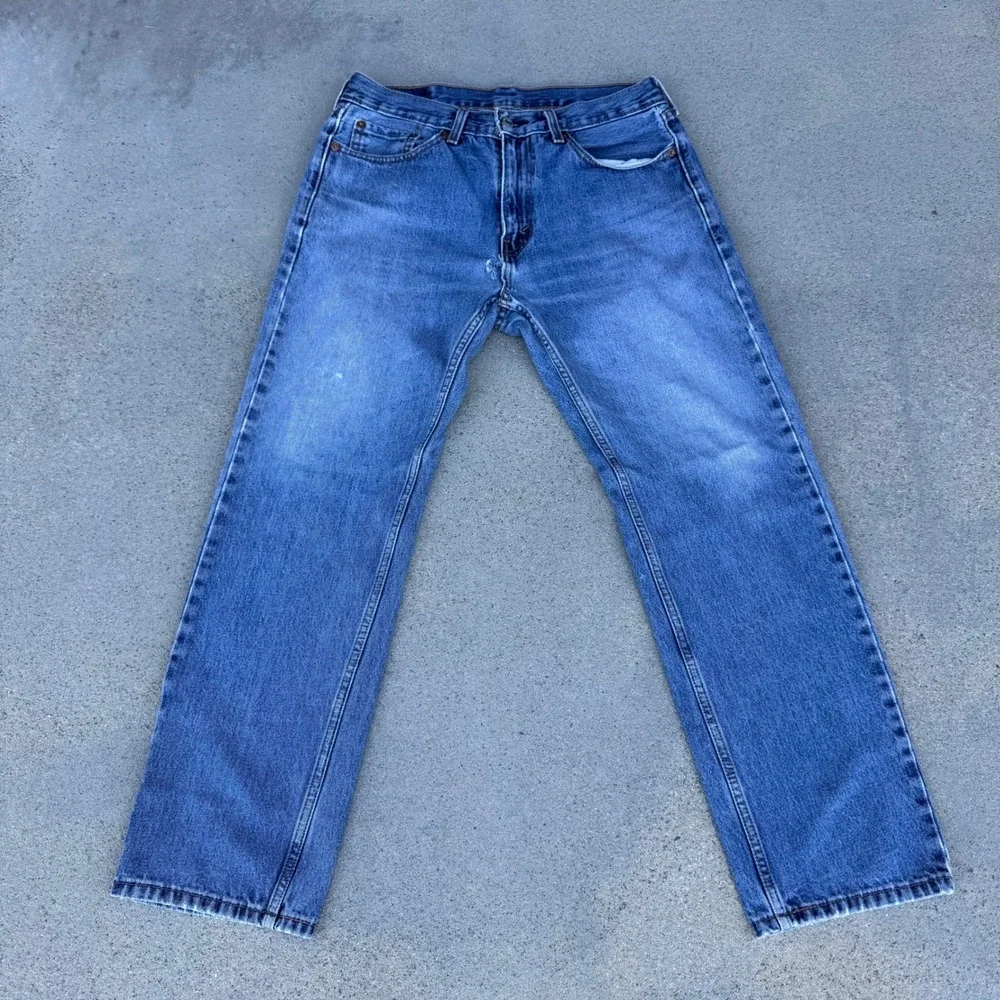 Levi's 505 Regular Fit Straight Leg Jeans Men 33x30‎ Blue Denim 100% Cotton